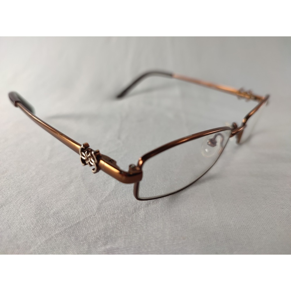 Guess GU 2254 BRN‎ Brown Oval Eyeglass Frames 50-17-135 Ornate Interlocking G